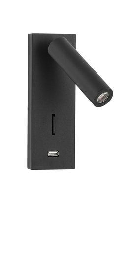 Nova Luce FUSE LED Wandleuchte Schwarz 3W Warmweiss 6x12,3x18cm 9170102