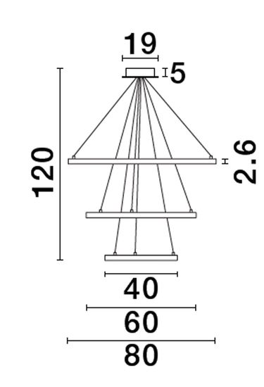 Nova Luce EMPATIA LED Pendelleuchte Messing 108W Warmweiss 150x80cm dimmbar 9172869