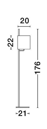 Nova Luce YAMA Stehlampe E27 Weiß 176x20cm 9180521
