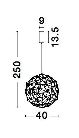 Nova Luce SOLE LED Pendelleuchte Gold 21W Warmweiss 250x410cm 9186002