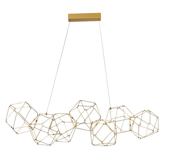 Nova Luce NEBULA LED Pendelleuchte Gold 33,6W Warmweiss 108x32x120cm 9186807
