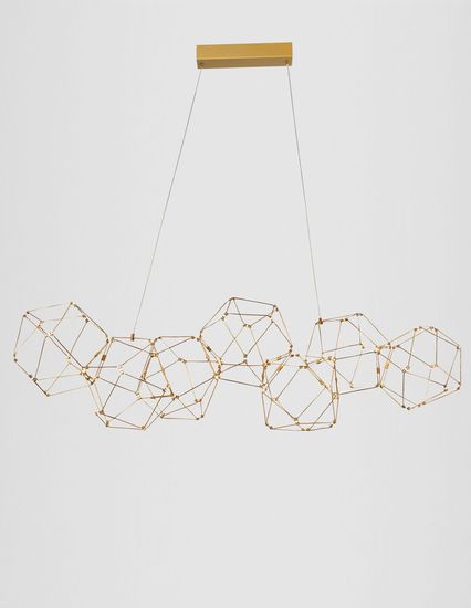 Nova Luce NEBULA LED Pendelleuchte Gold 33,6W Warmweiss 108x32x120cm 9186807