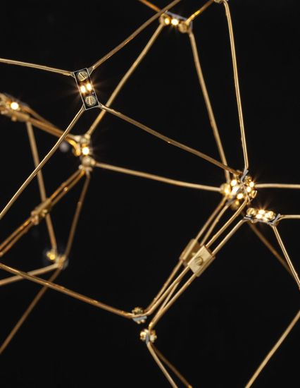 Nova Luce NEBULA LED Pendelleuchte Gold 33,6W Warmweiss 108x32x120cm 9186807