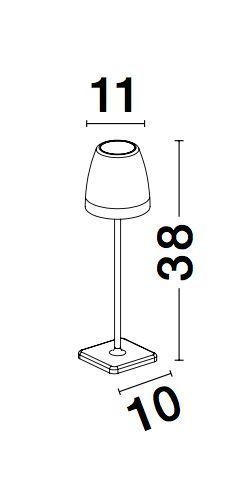 Nova Luce COLT LED Tischleuchte Schwarz 2W IP54 Warmweiss 11x11x38cm 9223400