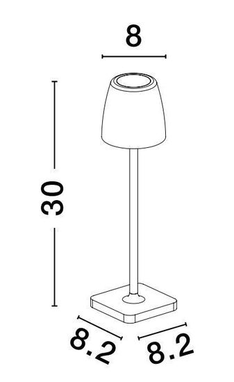 Nova Luce COLT LED Tischleuchte Rostbraun 2W IP54 Warmweiss 8x8,2x30cm 9223412