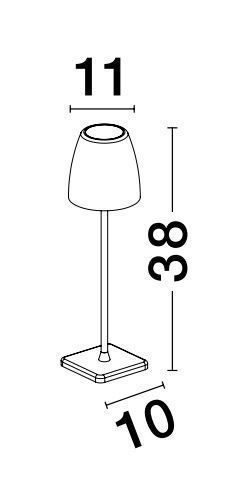 Nova Luce COLT LED Tischleuchte Olive 2W IP54 Warmweiss 11x11x3cm 9223998