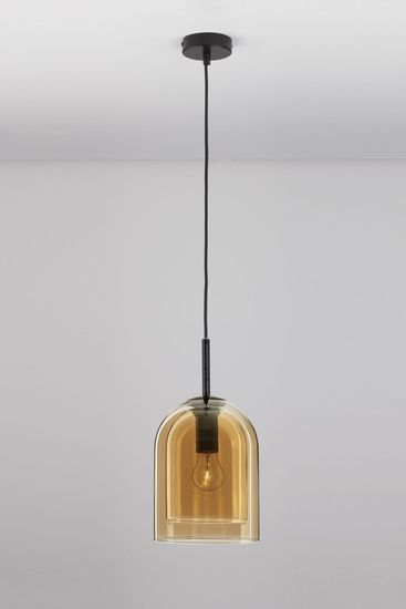 Nova Luce VELOR Pendelleuchte E27 Schwarz Champagner 240x18cm dimmbar 9236730