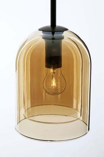 Nova Luce VELOR Pendelleuchte E27 Schwarz Champagner 240x18cm dimmbar 9236730