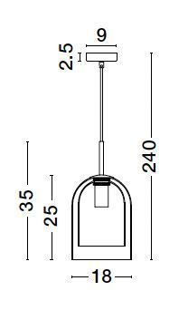 Nova Luce VELOR Pendelleuchte E27 Schwarz Champagner 240x18cm dimmbar 9236730