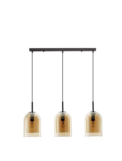 Nova Luce VELOR Pendelleuchte E27 3-fach Schwarz Champagner 70x18x158cm dimmbar 9236740