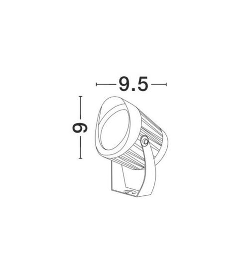 Nova Luce NORTH LED Bodenspot Schwarz 10W IP65 Warmweiss 9x9x9,5cm 9240677