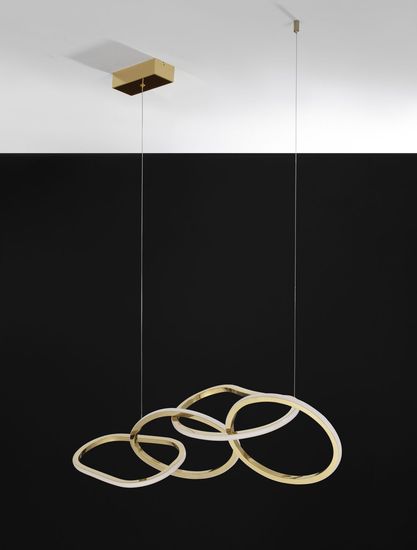 Nova Luce GIRISH LED Pendelleuchte Gold 51W Warmweiss 100x20x120cm dimmbar 9248111