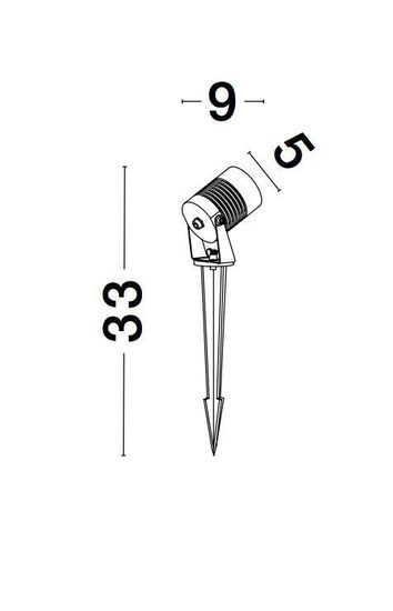 Nova Luce STAKE LED Spießleuchte Schwarz 5W IP65 Warmweiss 5x9x33cm 9271432