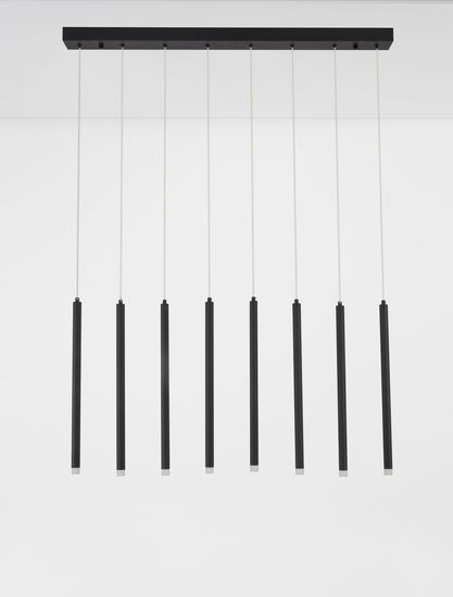 Nova Luce TRIMLE LED Pendelleuchte Schwarz 21W Warmweiss 100x8x180cm 9287935