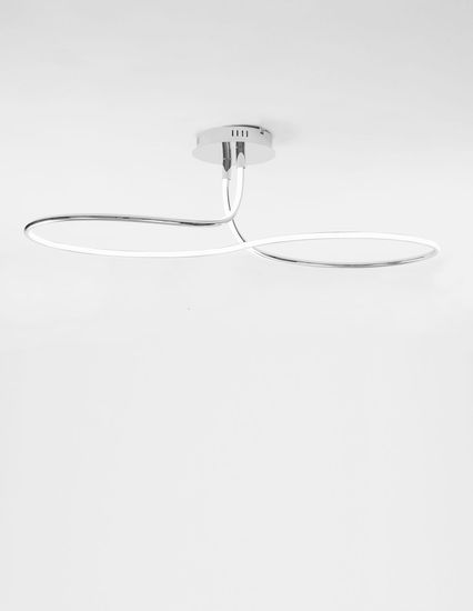 Nova Luce FUNGO LED Deckenleuchte Chrom 47W Warmweiss 98x39,5x26cm dimmbar 9357085