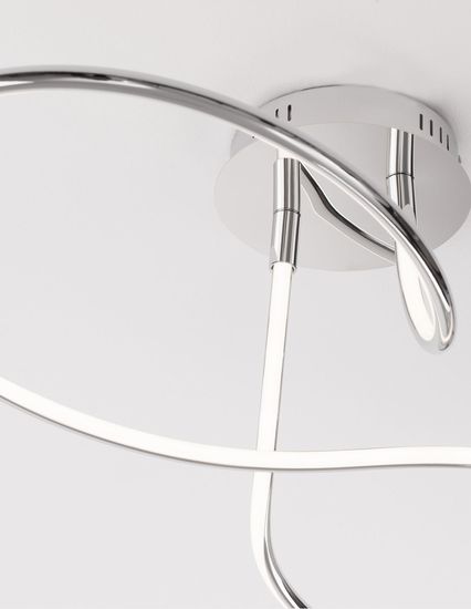 Nova Luce FUNGO LED Deckenleuchte Chrom 47W Warmweiss 98x39,5x26cm dimmbar 9357085