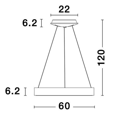 Nova Luce RANDO THIN LED Pendelleuchte Kaffeebraun 50W Warmweiss 120x60cm dimmbar 9453455