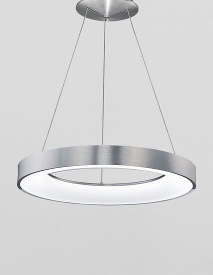 Nova Luce RANDO THIN LED Pendelleuchte Silber 50W Warmweiss 120x60cm dimmbar 9453456