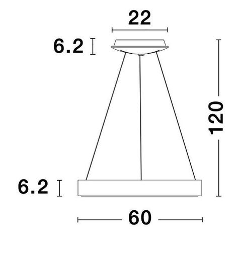 Nova Luce RANDO THIN LED Pendelleuchte Silber 50W Warmweiss 120x60cm dimmbar 9453456
