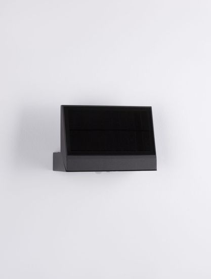 Nova Luce PRIM LED Wandleuchte Anthrazit 2W IP65 Warmweiss 18x17,5x3,5cm Solar Bewegungsmelder 9492510