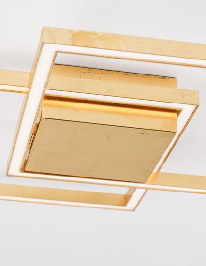 Nova Luce BILBAO LED Deckenleuchte Blattgold 25W Warmweiss 46x46x6,5cm 9500821