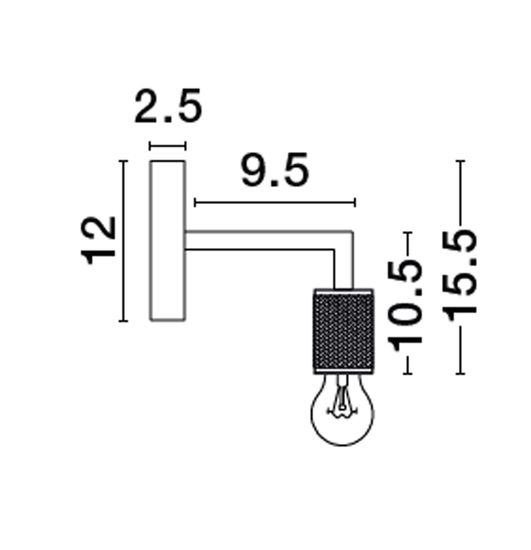 Nova Luce ROYAL Wandleuchte E27 Schwarz 12x12x15,5cm dimmbar 9501233