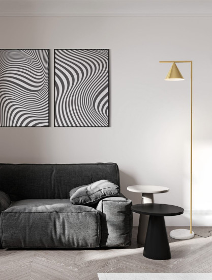 Nova Luce SWAY Stehlampe E27 Gold 25x35x175cm 9501236