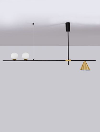 Nova Luce SWAY Pendelleuchte E27 3-fach Gold 123x15x70cm dimmbar 9501237