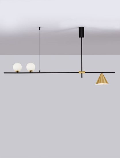 Nova Luce SWAY Pendelleuchte E27 3-fach Gold 123x15x70cm dimmbar 9501237