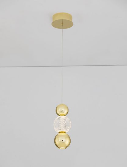 Nova Luce BRILLE LED Pendelleuchte Gold 6W Neutralweiss 250x14cm 9511030