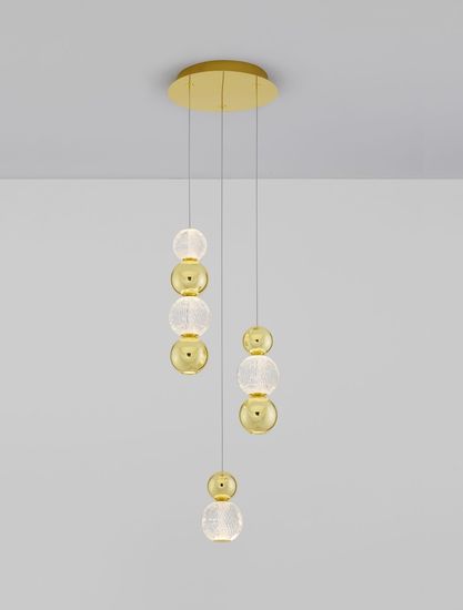 Nova Luce BRILLE LED Pendelleuchte Gold 19W Neutralweiss 200x30cm dimmbar 9511040