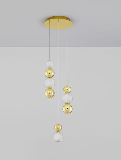 Nova Luce BRILLE LED Pendelleuchte Gold 19W Neutralweiss 200x30cm dimmbar 9511040