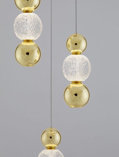 Nova Luce BRILLE LED Pendelleuchte Gold 19W Neutralweiss 200x30cm dimmbar 9511040