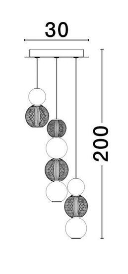 Nova Luce BRILLE LED Pendelleuchte Gold 19W Neutralweiss 200x30cm dimmbar 9511040