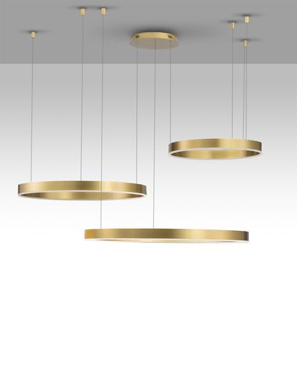 Nova Luce MOTIF LED Pendelleuchte Gold 140W Warmweiss 250x100cm dimmbar 9530190