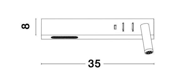 Nova Luce VIDA LED Wandleuchte Schwarz 8W Warmweiss 35x10x8cm 9533521