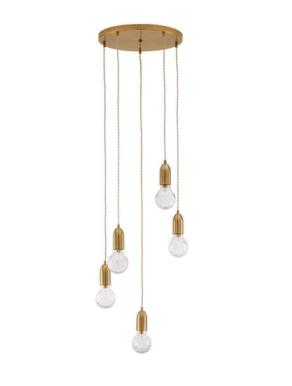 Nova Luce VEDA Pendelleuchte G9 5-fach Messing 150x40cm dimmbar 9536414