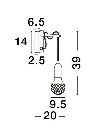 Nova Luce VEDA Wandleuchte G9 Schwarz 9,5x20x39cm dimmbar 9536416
