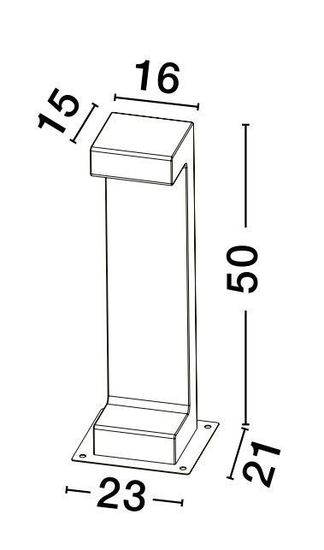 Nova Luce ARAN LED Wegeleuchte Grau 8W IP65 Warmweiss 16x15x50cm 9540213