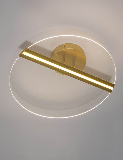 Nova Luce JERTUNA LED Deckenleuchte Gold 26W Warmweiss 11,5x53cm 9545330