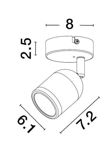 Nova Luce ORSON Deckenleuchte GU10 Schwarz 6,1x9,7x7,2cm dimmbar 9555813