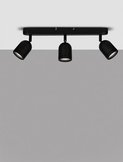 Nova Luce ORSON Deckenleuchte GU10 3-fach Schwarz 48x8x9,7cm dimmbar 9555817