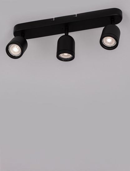 Nova Luce ORSON Deckenleuchte GU10 3-fach Schwarz 48x8x9,7cm dimmbar 9555817
