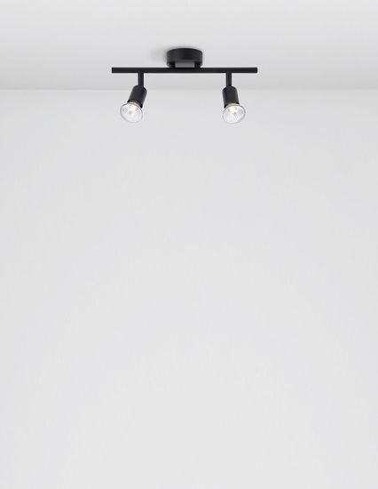 Nova Luce LUP Deckenleuchte GU10 2-fach Schwarz 31x8x10,9cm dimmbar 960006