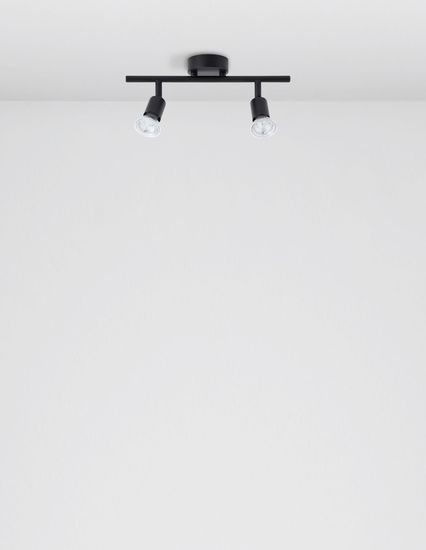 Nova Luce LUP Deckenleuchte GU10 2-fach Schwarz 31x8x10,9cm dimmbar 960006