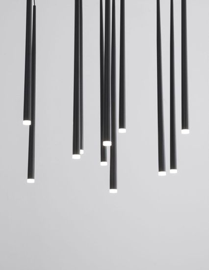 Nova Luce GIONO LED Pendelleuchte Schwarz 29W Warmweiss 230x50cm 9601012