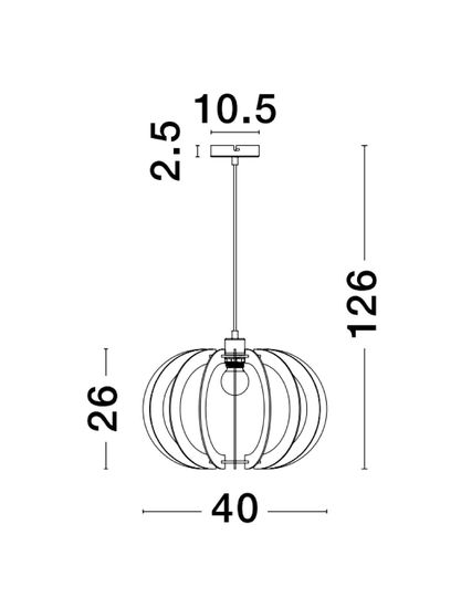 Nova Luce OTTOLINE Pendelleuchte E27 Braun 126x40cm dimmbar 9620124