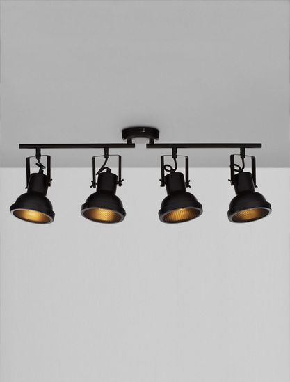 Nova Luce RUVI Deckenleuchte E14 4-fach Schwarz 66,8x12x25,5cm dimmbar 9624106