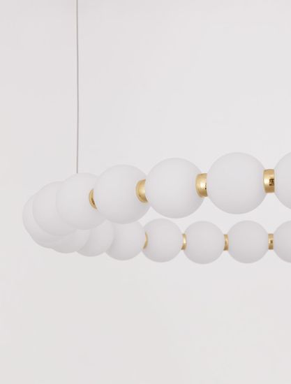 Nova Luce PERLA LED Pendelleuchte Gold 56W Warmweiss 200x62cm dimmbar 9695230
