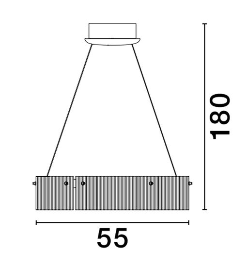 Nova Luce PAULINE LED Pendelleuchte Schwarz 37W Warmweiss 180x55cm dimmbar 9695261